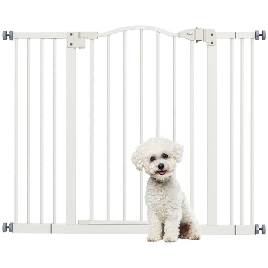 Pawhut Barrera Para Perros Con Ancho Ajustable 74-100 Cm Blanco_0