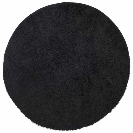 Vidaxl Alfombra Peluda De Pelo Largo Navarra Negra 240x240cm Poliéster_0