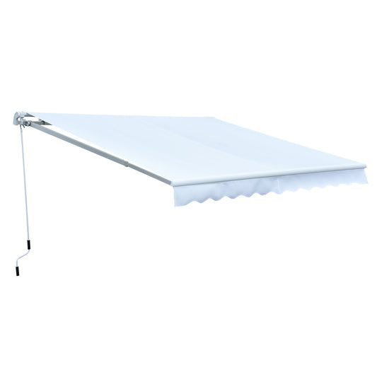 Outsunny Toldo Manual Plegable De Aluminio Ángulo Ajustable Manivela 2,95x2,5m_0
