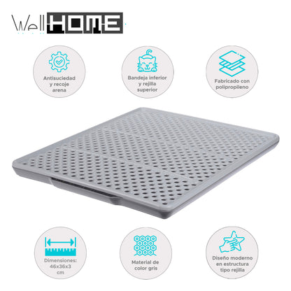 Bandeja Antisuciedad Para Gatos, Recoge Arena 46x36x3cm - Well Home
