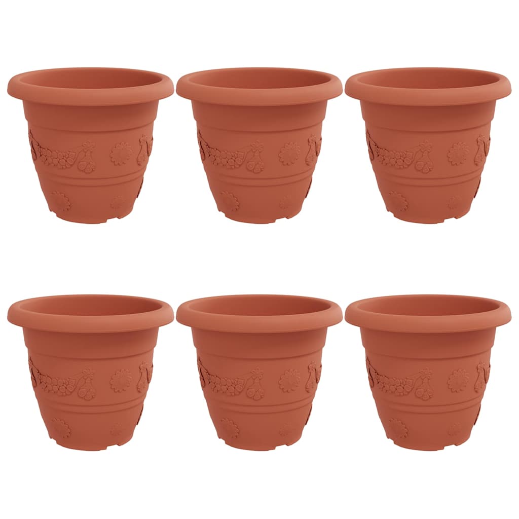 Maceta Redonda Para Flores 6 Pcs Rojo Ladrillo Ø 39 X 32 Cm_0