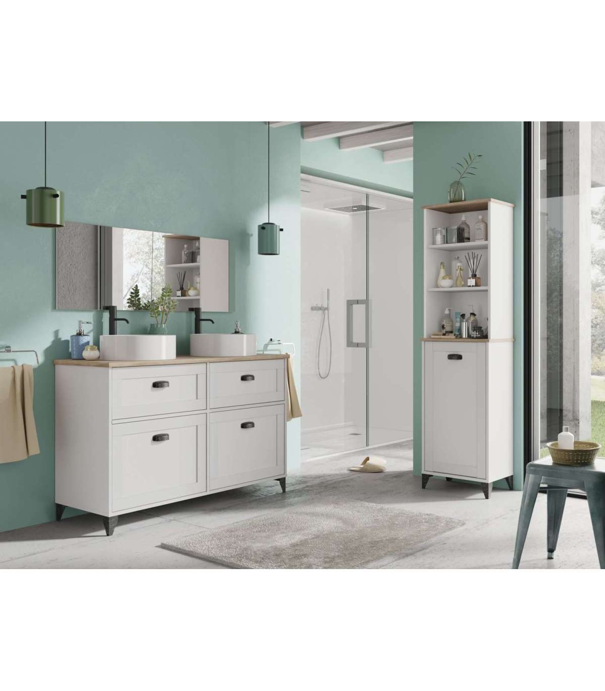Mueble De Baño Sin Lavabo Toscana En Acabado Color Blanco, 92cm(alto) 120cm(ancho) 47cm(l_1