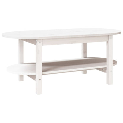 Mesa De Centro De Madera Maciza De Pino Blanco 110x55x45 Cm_0