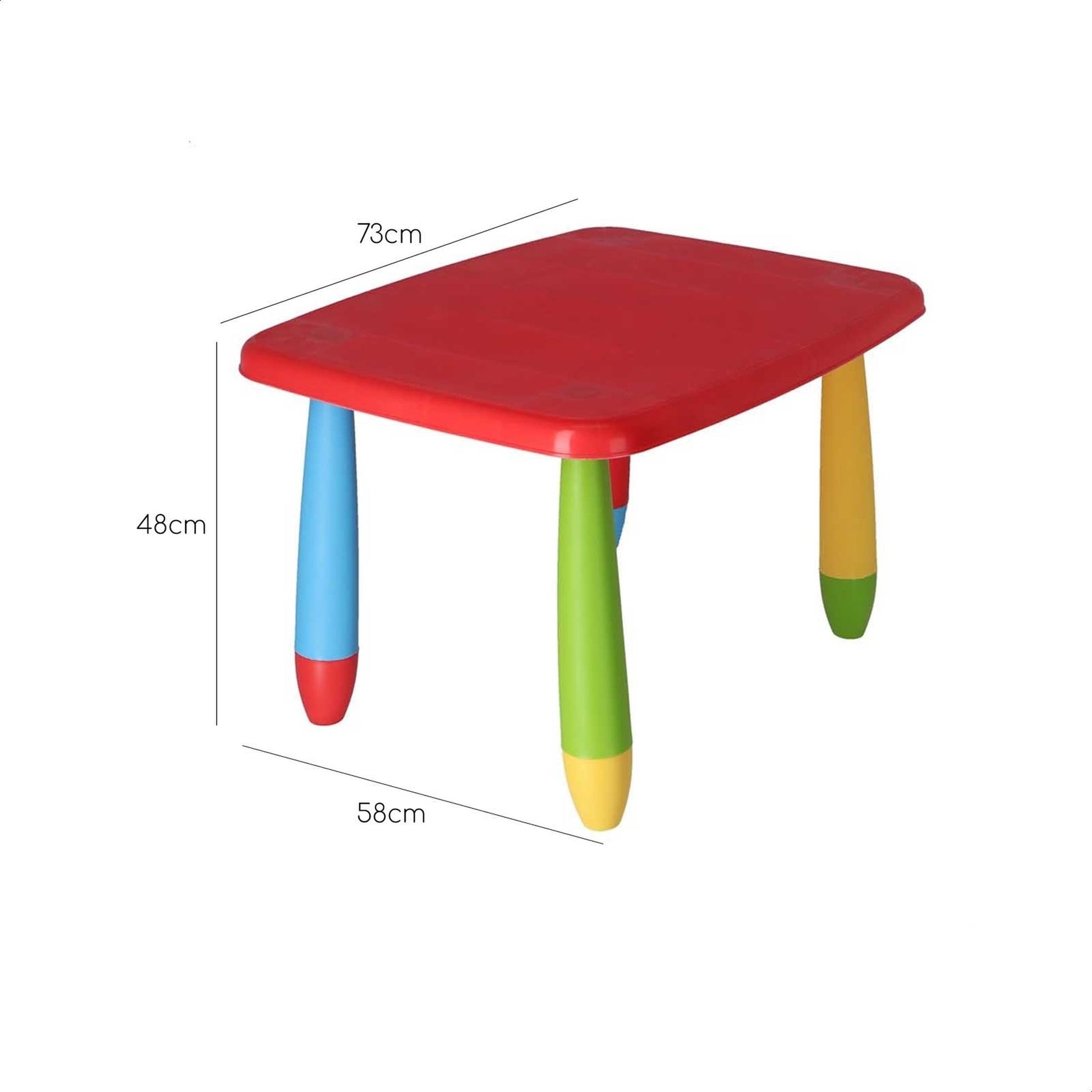 Mesita Infantil Rectangular Roja, Y 2 Sillas