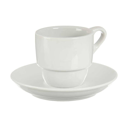 Set 6 Tazas Cafe Porcelana Blanca Con Pl Colección Vessia_2