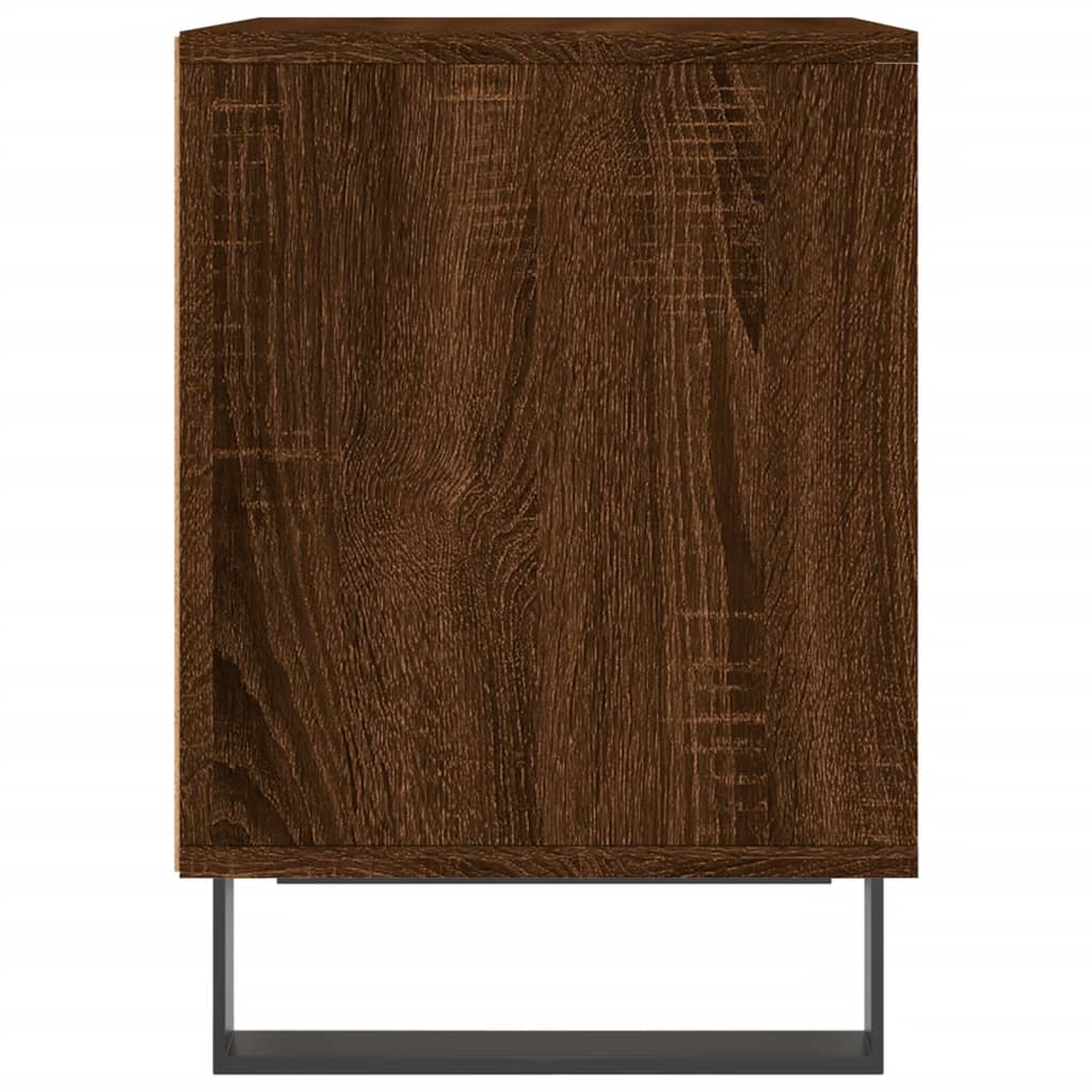 Mesita De Noche Madera De Ingeniería Marrón Roble 40x35x50 Cm_3