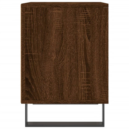 Mesita De Noche Madera De Ingeniería Marrón Roble 40x35x50 Cm_3