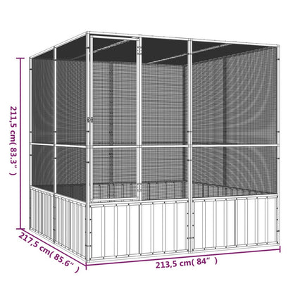 Vidaxl Jaula Pájaros Acero Galvanizado Antracita 213,5x217,5x211,5 Cm_5
