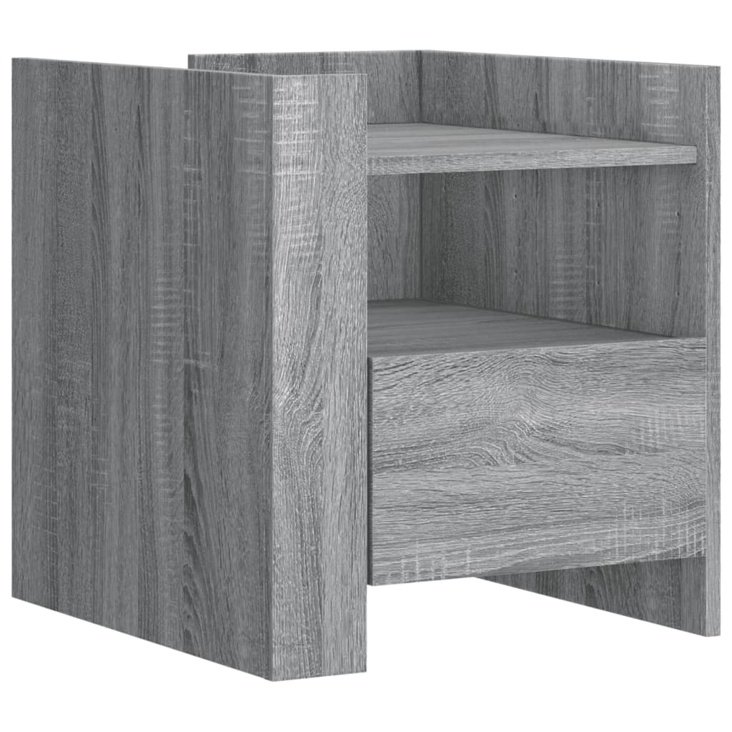 Mesita De Noche Madera De Ingeniería Gris Sonoma 45x50x50 Cm_0