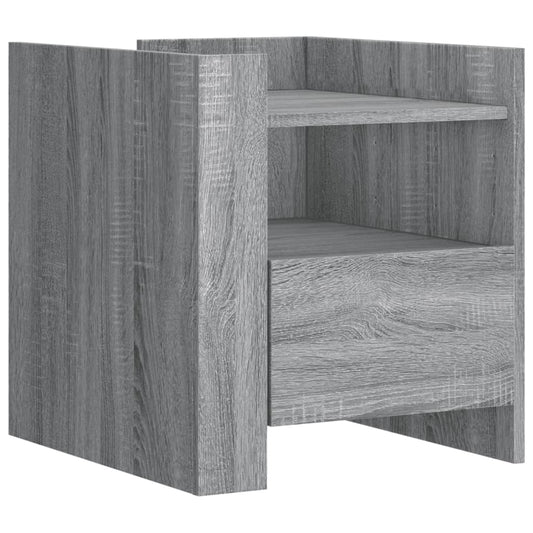 Mesita De Noche Madera De Ingeniería Gris Sonoma 45x50x50 Cm_0