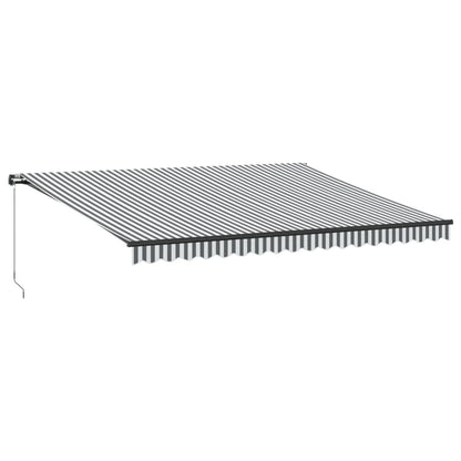 Toldo Retráctil Manual Luz Led Antracita Y Blanco 450x350 Cm_0