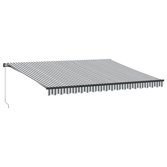 Toldo Retráctil Manual Luz Led Antracita Y Blanco 450x350 Cm_0