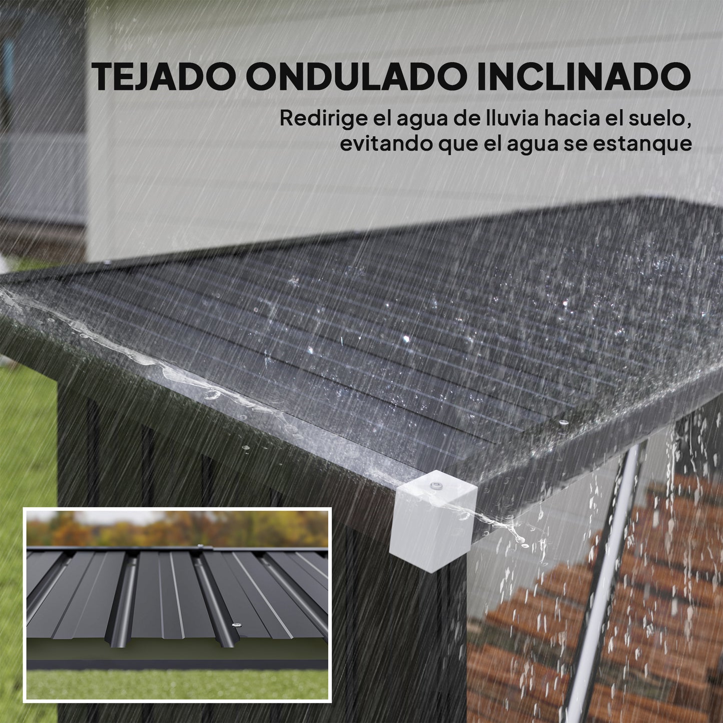 Outsunny Casetilla Para Leña Acero Galvanizado Con Base Elevada 213x66,5x150 Cm_5