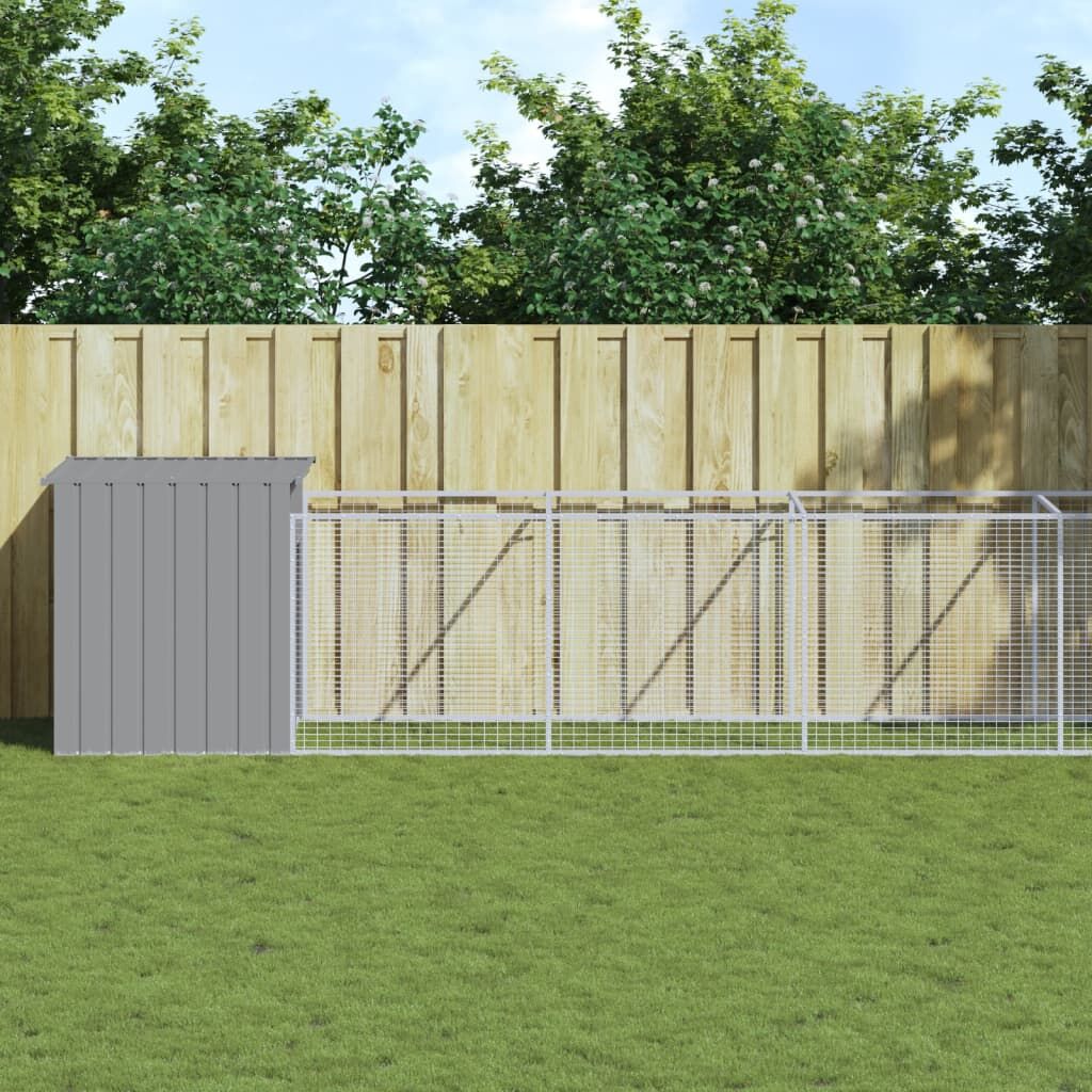 Vidaxl Caseta Perro Corral Acero Galvanizado Gris Claro 110x1221x110cm_1