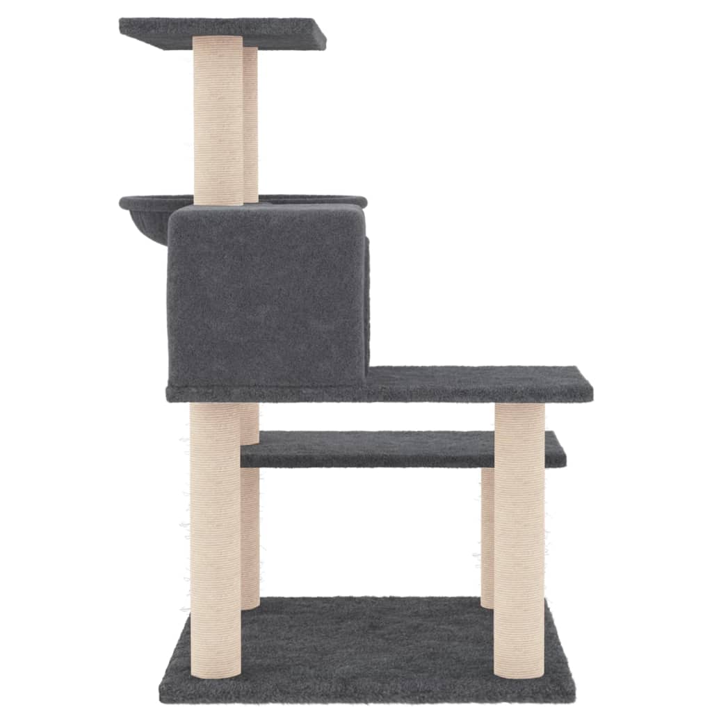 Rascador Para Gatos Con Postes De Sisal Gris Oscuro 82,5 Cm_3