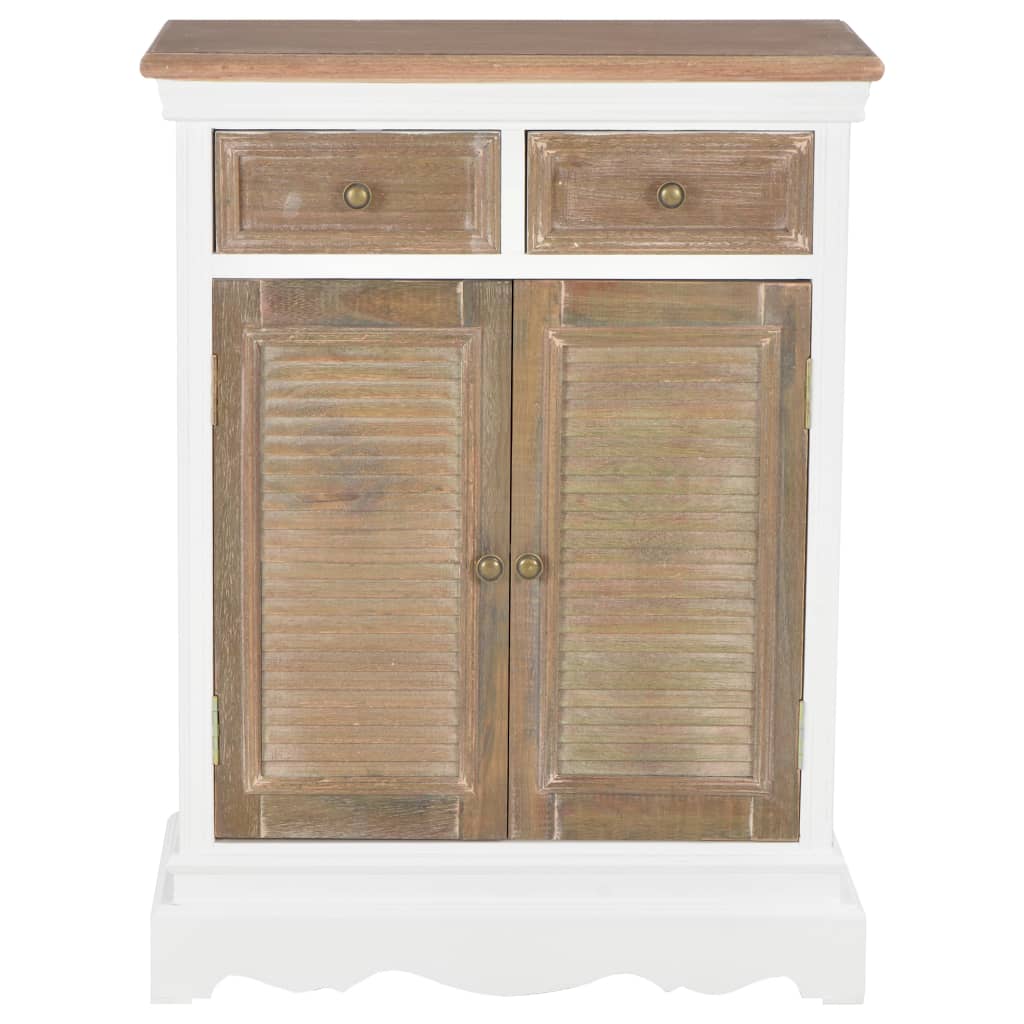 Aparador De Madera Maciza Blanco 60x30x80 Cm_1