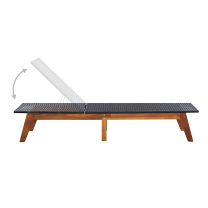 Tumbonas Con Mesa 2 Uds Ratán Sintético Y Madera Maciza Acacia_4