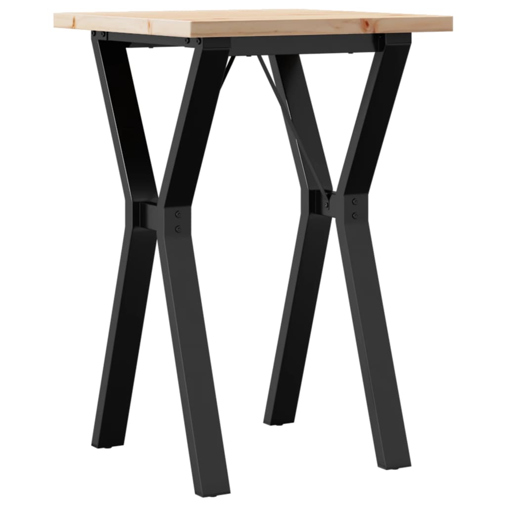 Mesa De Comedor Marco Y Madera Maciza Pino Y Acero 50x50x75,5cm_0