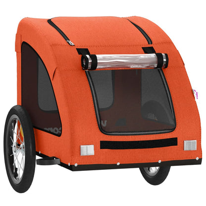 Remolque De Bicicleta Mascotas Hierro Tela Oxford Naranja_4