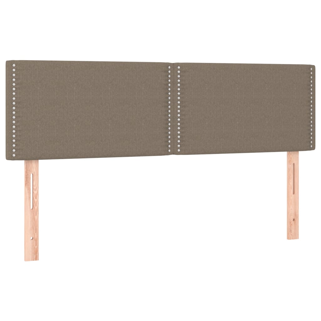 Cama Box Spring Colchón Y Luces Led Tela Gris Taupe 140x190 Cm / Vetonek_4