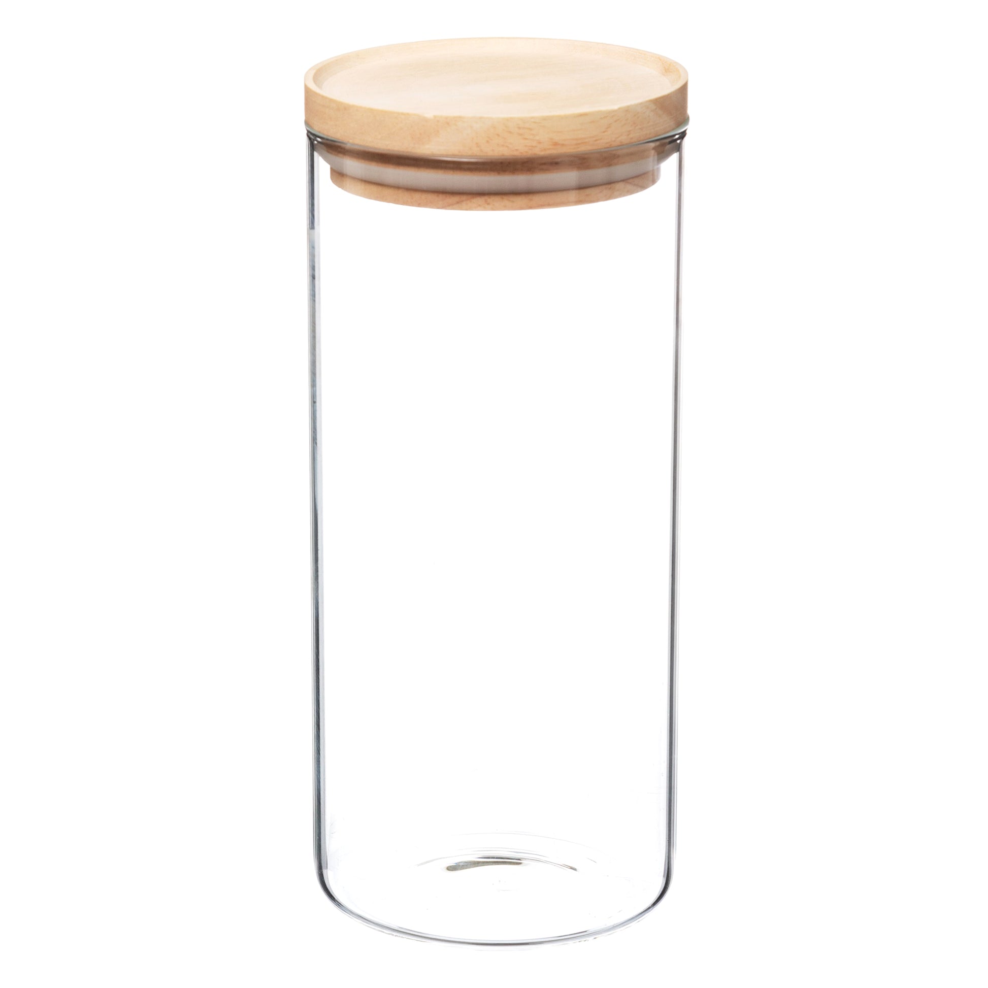 Wellhome - Tarro De Vidrio Y Madera, Cierre Hermético 1.3l