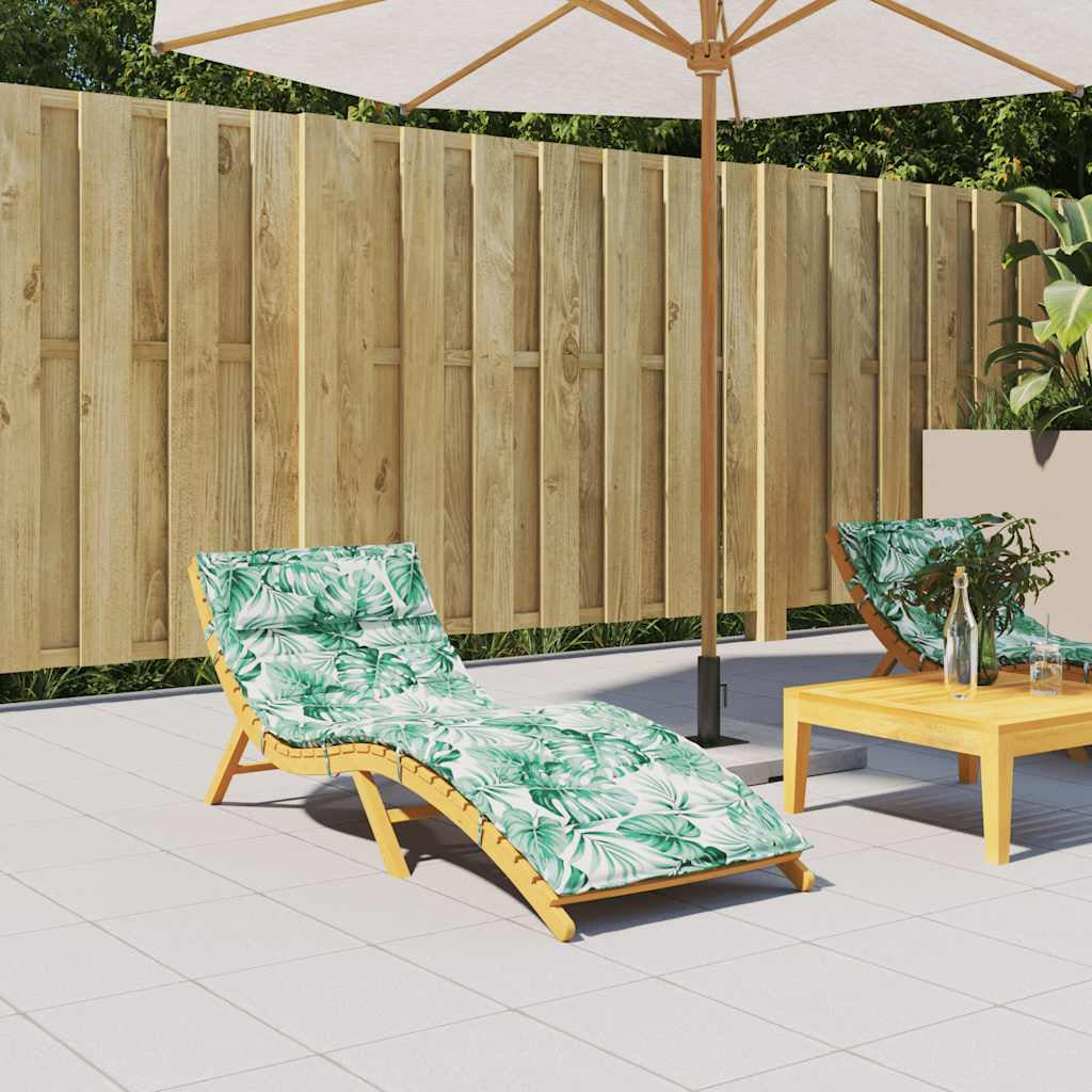 Vidaxl Cojín De Tumbona De Tela Oxford Estampado De Hojas 180x60x4 Cm_1