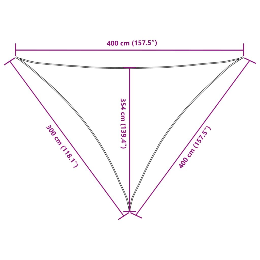 Vidaxl Toldo De Vela Triangular Tela Oxford Beige 3x4x4 M_2