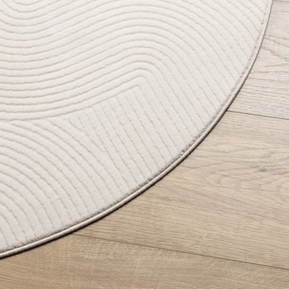 Vidaxl Alfombra De Pelo Corto Look Escandinavo Iza Crema Ø 80 Cm_3