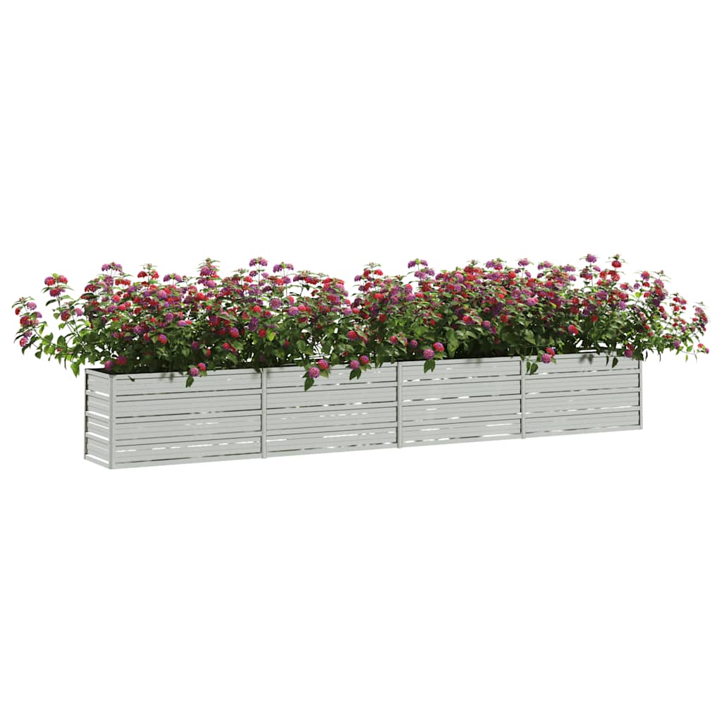 Arriate De Acero Galvanizado Plateado 320x40x45 Cm_2