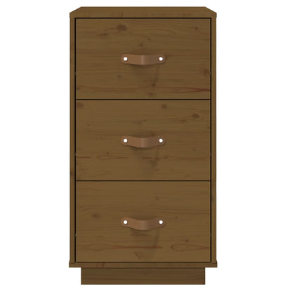 Mesita De Noche Madera Maciza De Pino Marrón Miel 40x40x75 Cm_3
