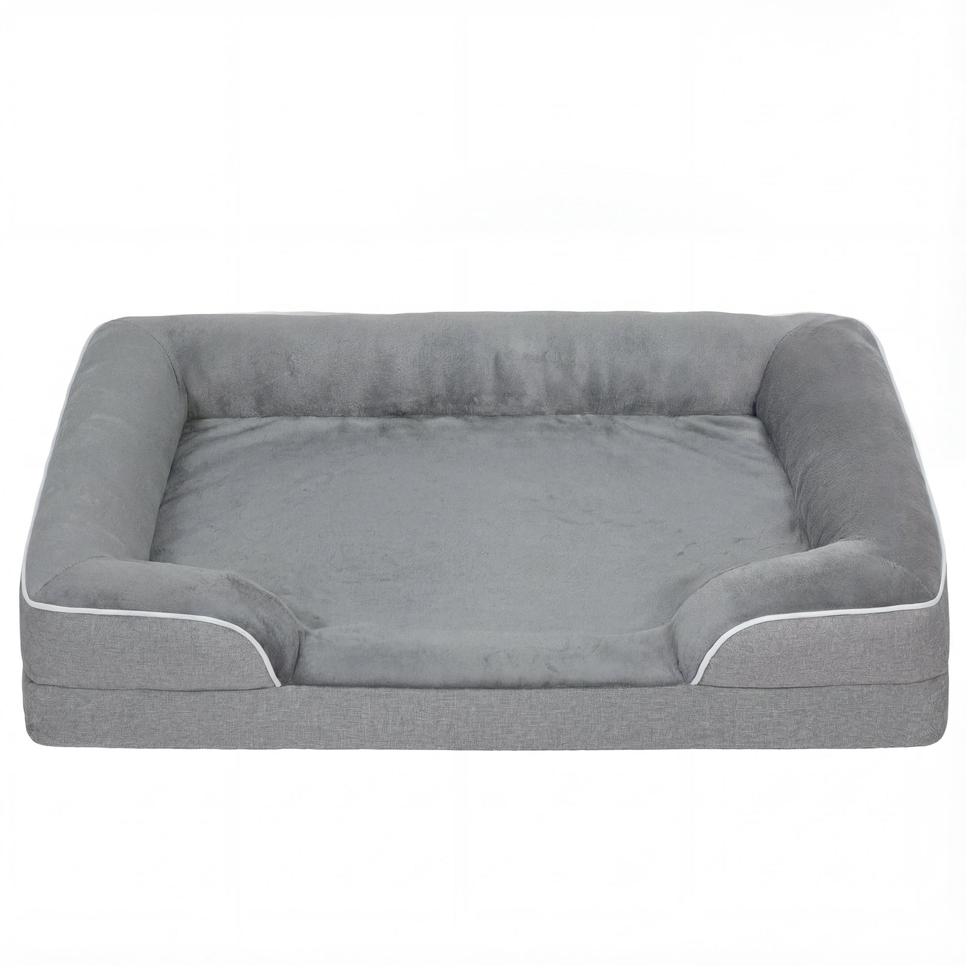 Pawhut Cama Para Perros Medianos Con Base Antideslizante 91,5x68,5x16,5 Cm Gris_0
