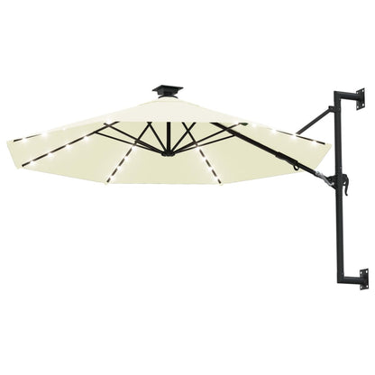 Vidaxl Sombrilla De Jardín De Pared Con Luces Led Arena 300 Cm_1