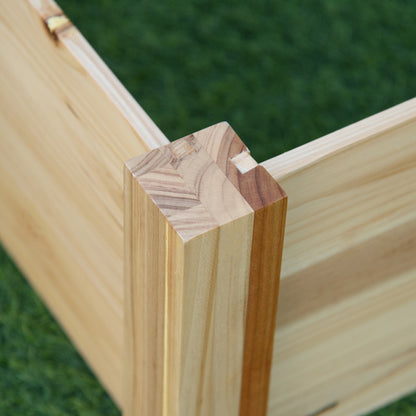 Outsunny Huerto Urbano Madera Cuadrada Para Cultivos Plantas Flores 90x90x28cm_4