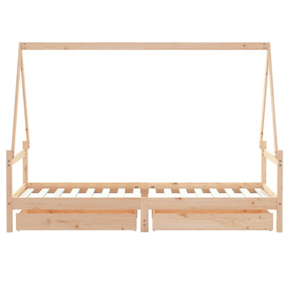 Estructura De Cama Para Niños Con Cajones Madera Pino 80x200 Cm / Vetonek_4