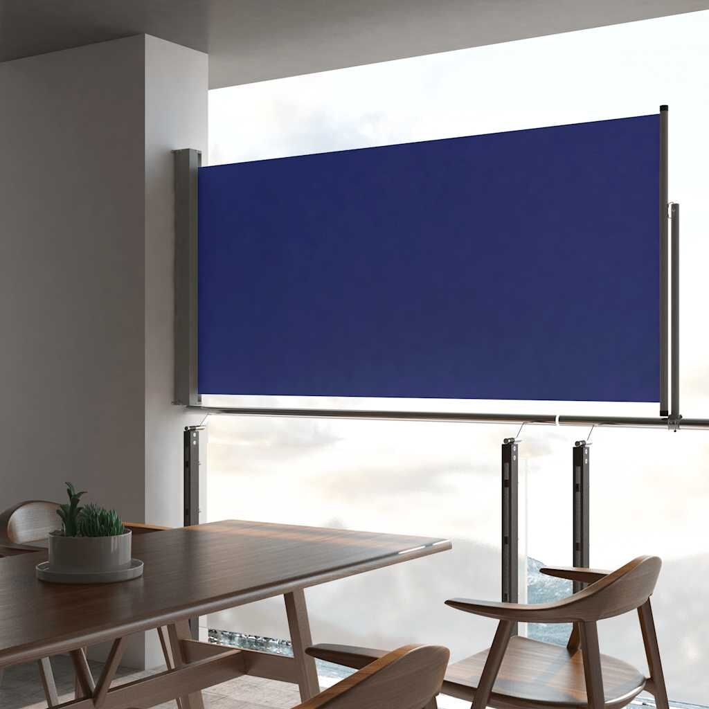 Vidaxl Toldo Lateral Retráctil De Jardín Azul 120x300 Cm_1