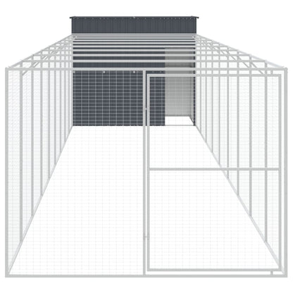 Caseta Perros Con Corral Acero Galvanizado Gris 214x1069x181 Cm_2