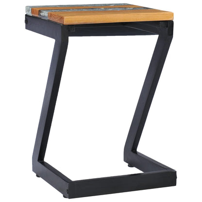 Mesa De Centro Madera Maciza De Teca Y Poliresina 30x30x50 Cm_3