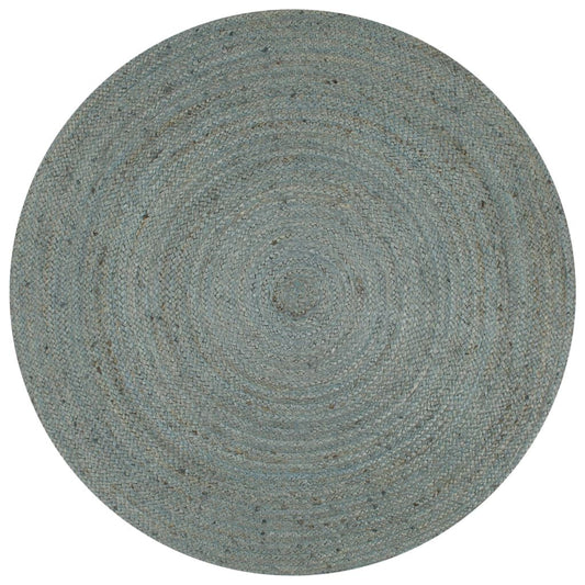 Vidaxl Alfombra De Yute Tejida A Mano Redonda Verde Oliva 90 Cm_0