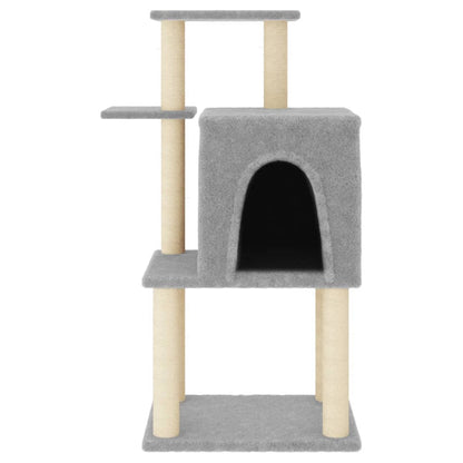 Rascador Para Gatos Con Postes De Sisal Gris Claro 97 Cm_2