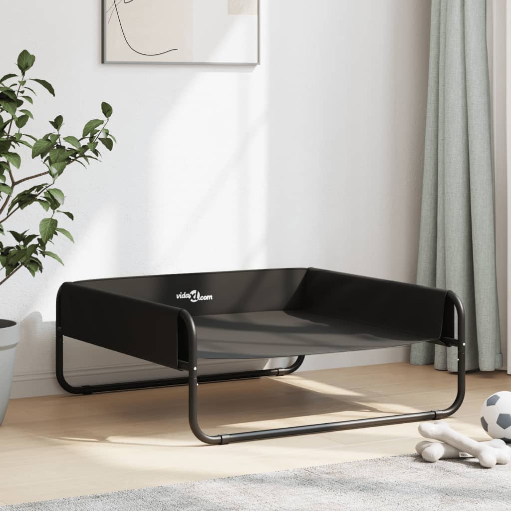 Cama Elevada Para Perros Tela Oxford Y Acero Gris Antracita / Vetonek_3