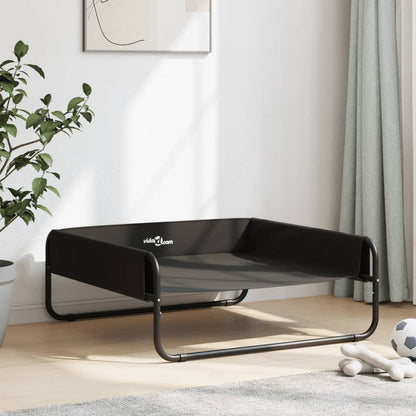 Cama Elevada Para Perros Tela Oxford Y Acero Gris Antracita / Vetonek_3