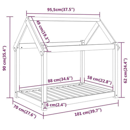 Vidaxl Cama Para Perros Madera Maciza Pino Marrón Miel 101x70x90 Cm_2