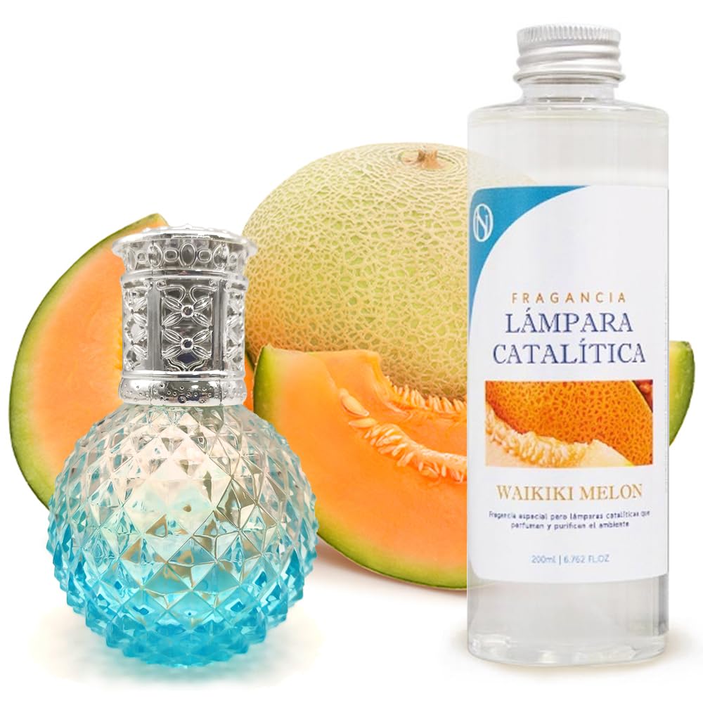 Lámpara Catalítica Blue Diamonds + Aroma Waikiki Melon 500ml - Elimina Malos Olores, Impurezas Y Perfuma_0