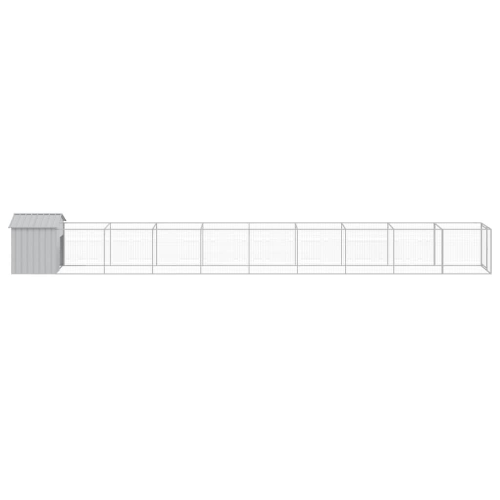 Vidaxl Caseta Perro Tejado Acero Galvanizado Gris Claro 117x1017x123cm_3
