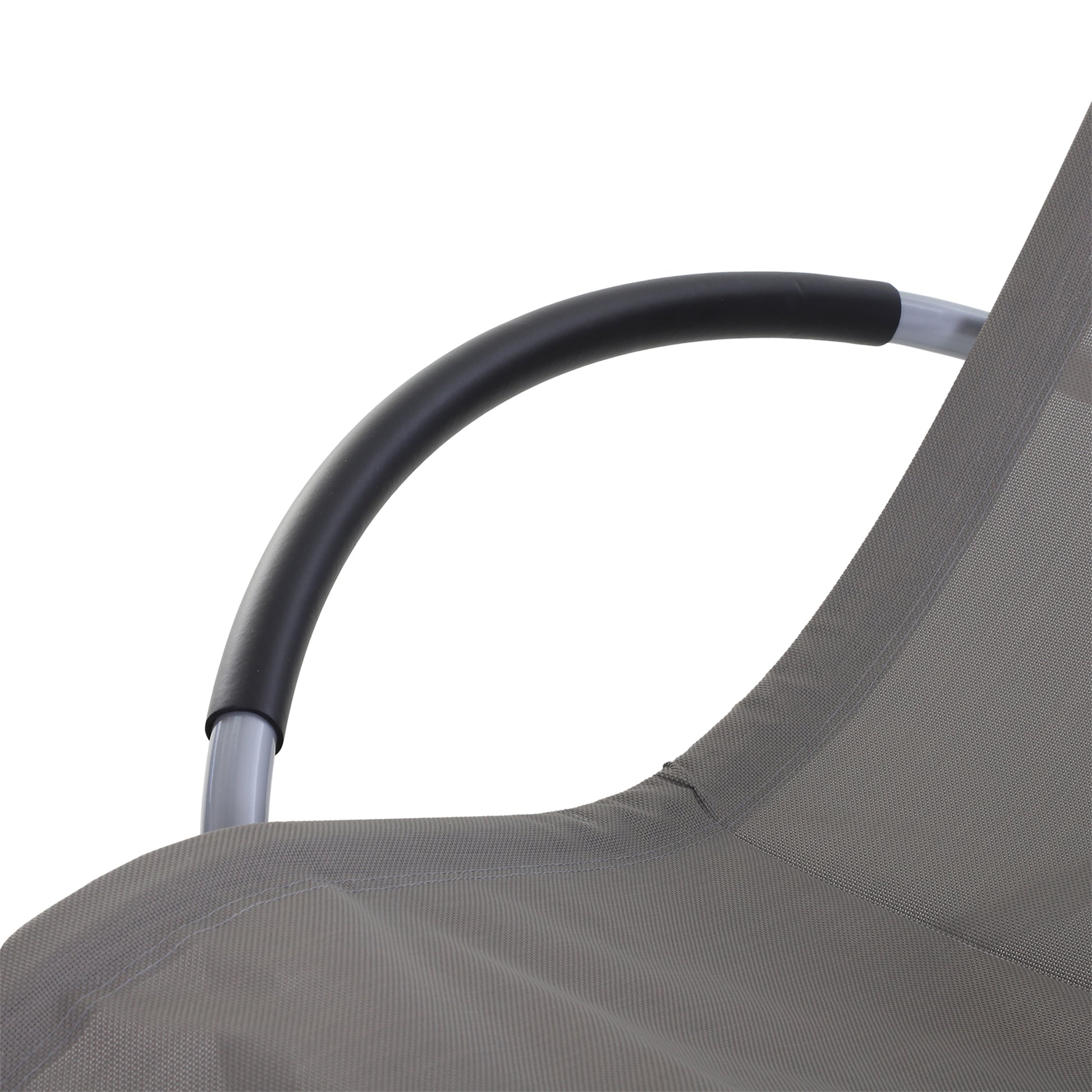 Outsunny Tumbona Mecedora De Jardín Con Reposacabezas 154x80x84cm Gris_4