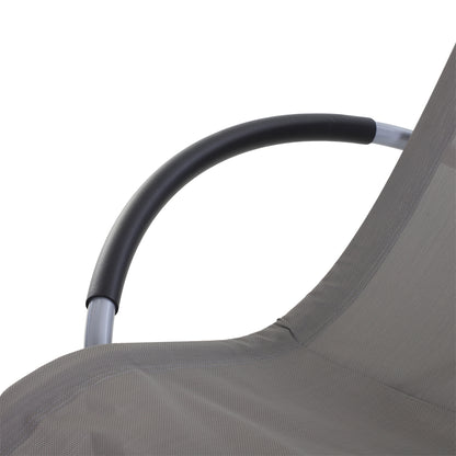 Outsunny Tumbona Mecedora De Jardín Con Reposacabezas 154x80x84cm Gris_4