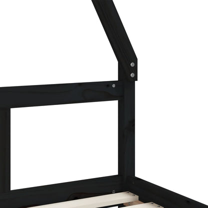 Estructura De Cama Para Niños Madera De Pino Negro 80x160 Cm / Vetonek_4