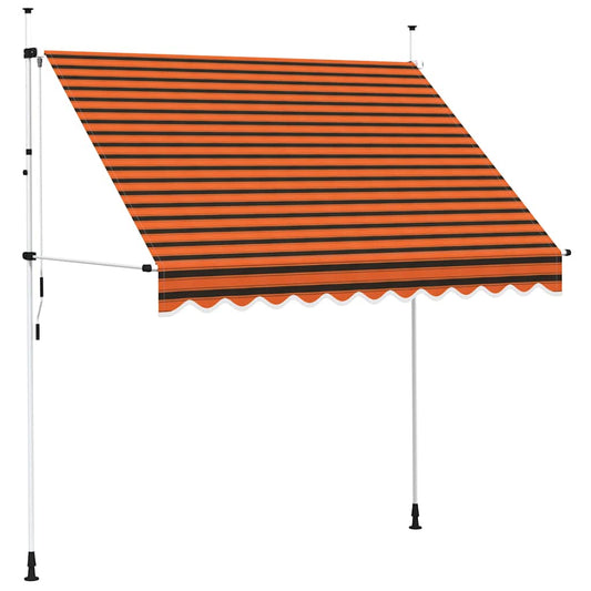 Toldo Manual Retráctil Naranja Y Marrón 250 Cm_0