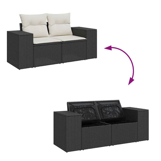 Set De Sofás De Jardín Y Cojines 8 Piezas Ratán Sintético Negro / Vetonek_0