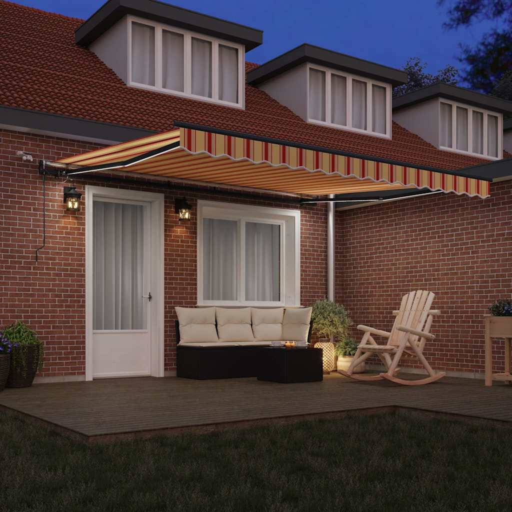 Toldo Retráctil Amarillo Y Naranja 400 X 300 Cm Poliéster_2